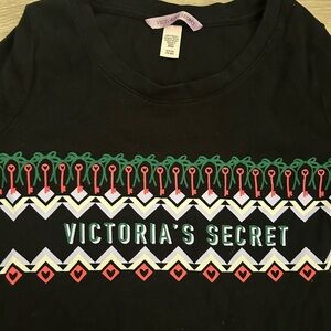 Victoria's Secret holiday thermal Black Ribbed Top